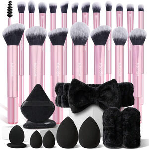 21 Piece Pink Makeup Brush Set